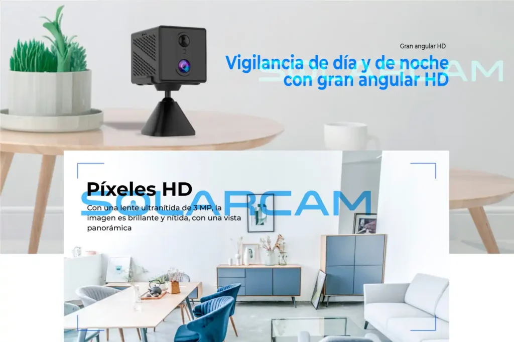 Cámara interior WiFi con lente 3 MP HD para vigilancia clara de día y noch