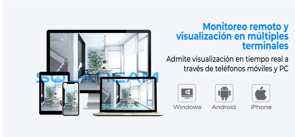 Cámara interior WiFi compatible con visualización en iPhone, Android y PC