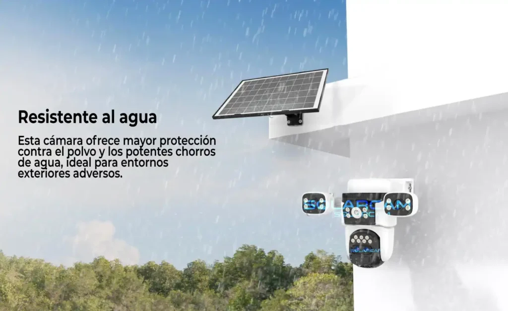 Dispositivo resistente al agua y polvo, adecuado para exteriores.