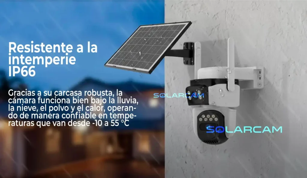 Protección IP66 para operar en lluvia, nieve, polvo y altas o bajas temperaturas.