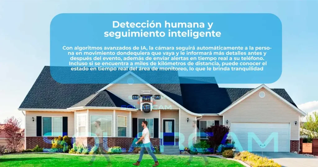 Función de seguimiento IA que detecta personas y envía alertas en tiempo real al móvil.