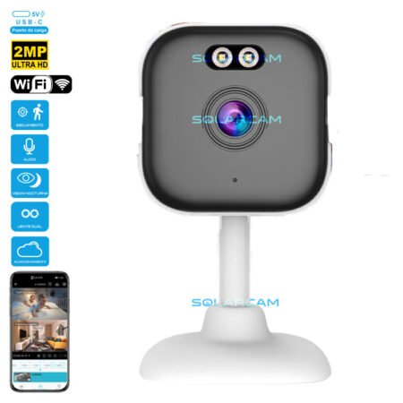 Cámara de Seguridad Interior WiFi IP 1080P con Visión Nocturna y Detección de Movimiento