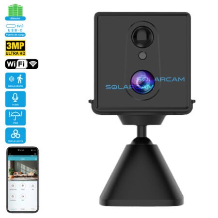 Cámara de Seguridad Interior WiFi IP 1080P con Batería, Visión Nocturna y Detección de Movimiento